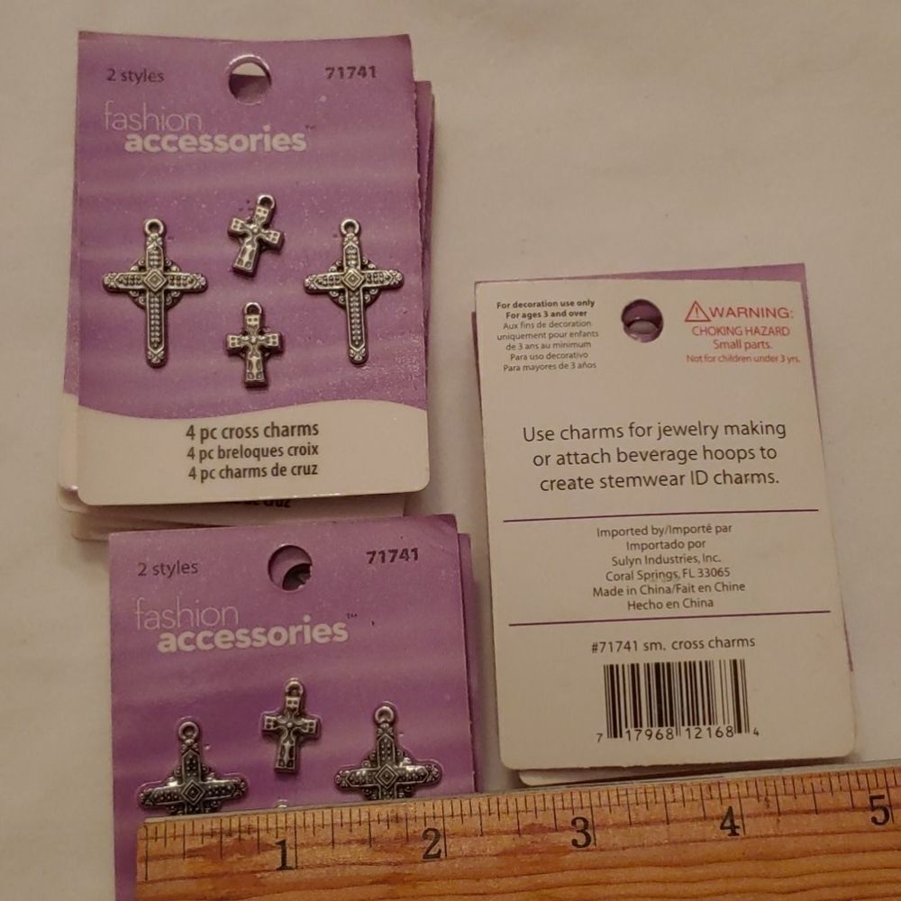 12 pkgs 4 pieces each Cross Charms